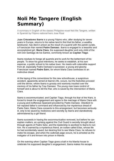 the savior of noli me tangere|Noli Me Tángere Summary and Study Guide .
